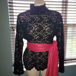 Black lace turtleneck (no lining)